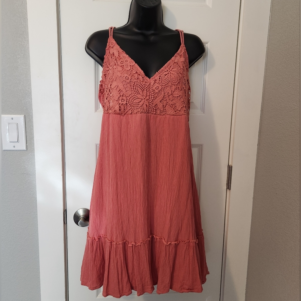 Crochet Peacky Pink Summer Dress